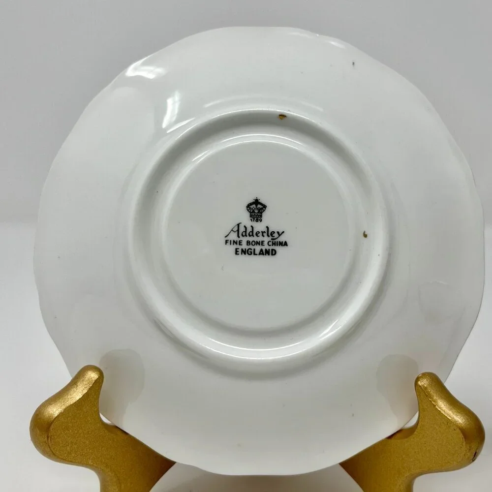 Vintage Adderley Bone China Teacup and Saucer Set